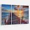 Designart - Beautiful Sunset over Sea Pier - Modern Canvas Art Print